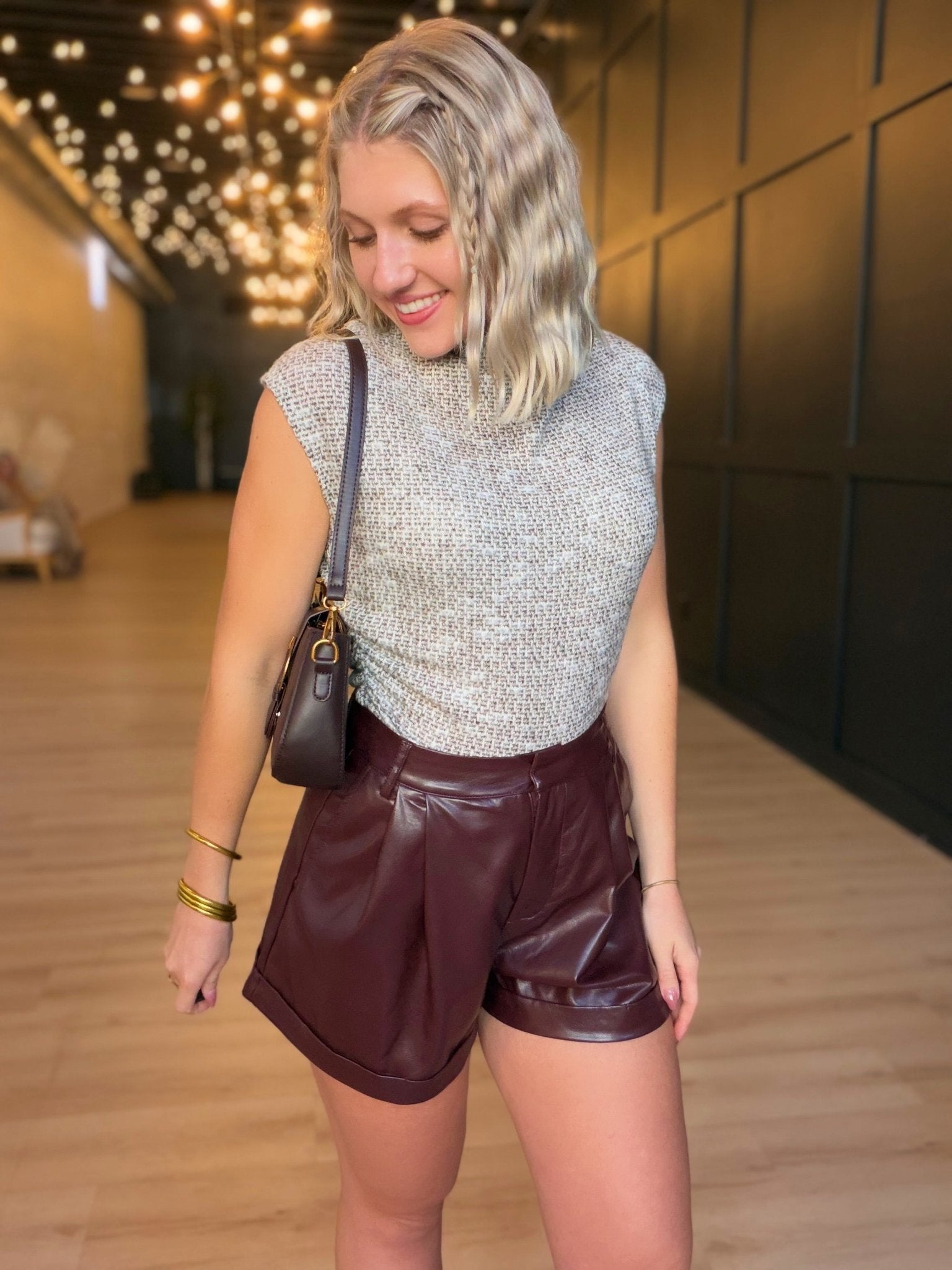 Billie Ruched Knit Top In Chocolate - Infinity Raine