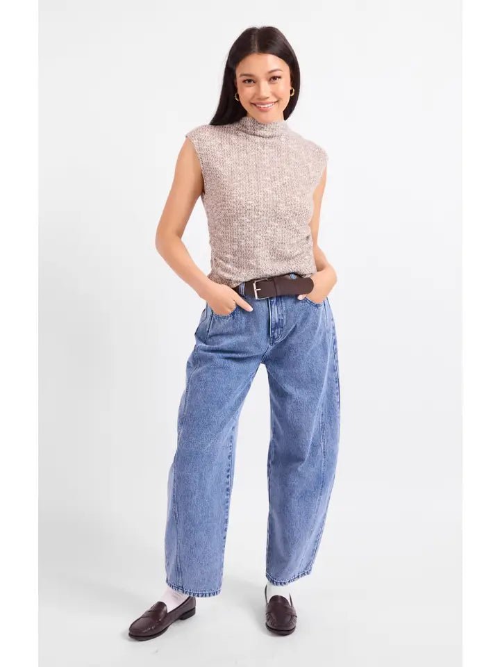Billie Ruched Knit Top In Chocolate - Infinity Raine