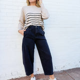 blu pepper Bottoms - Pants Barrel Capri Pants In Black