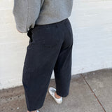 Barrel Capri Pants In Black - Infinity Raine