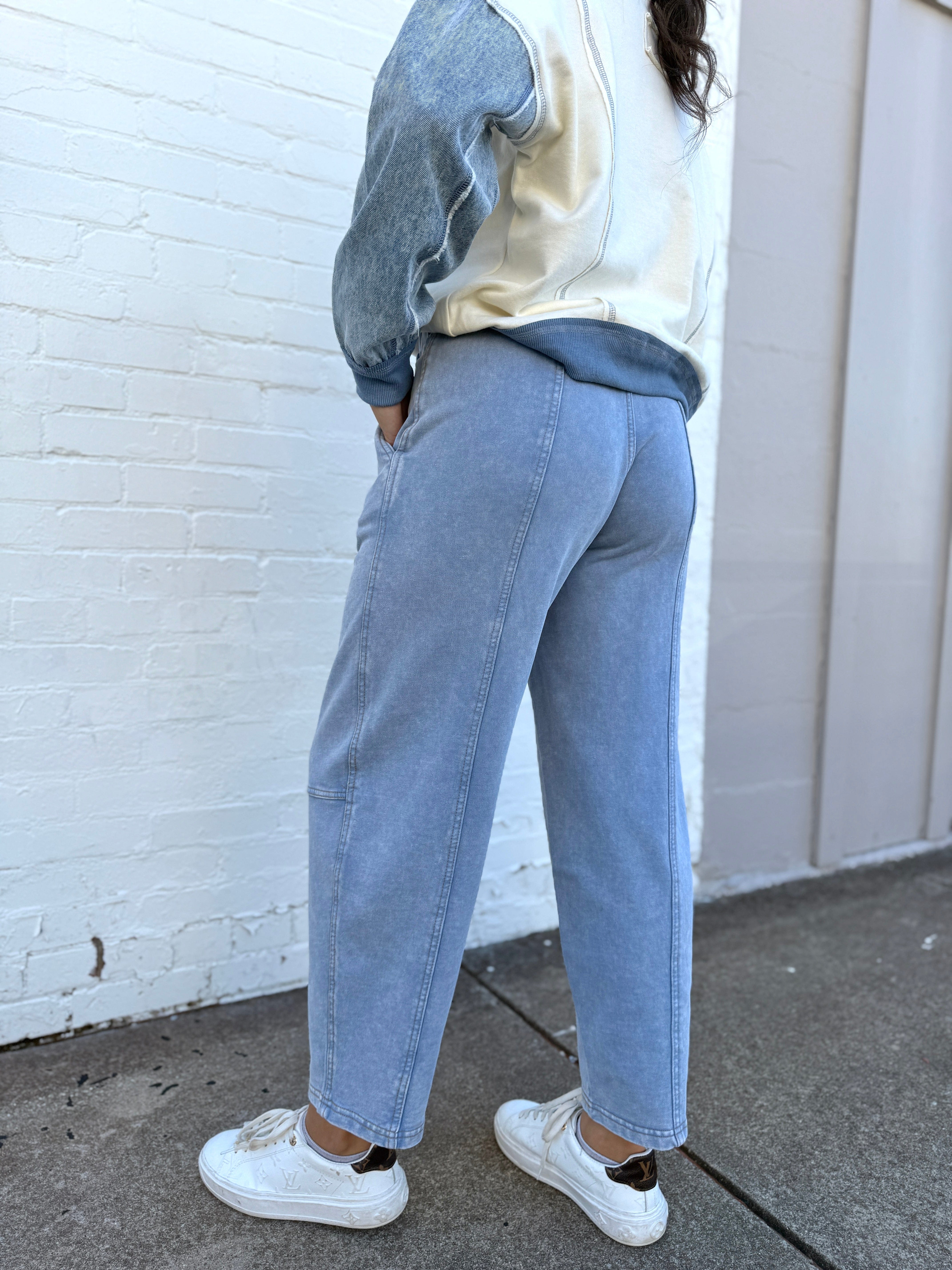 blu pepper Bottoms - Pants Denim Barrel Sweats In Light