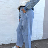 blu pepper Bottoms - Pants Denim Barrel Sweats In Light