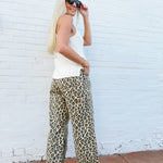 blu pepper Bottoms - Pants Drawstring Barrel Pants In Leopard