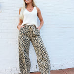 blu pepper Bottoms - Pants Drawstring Barrel Pants In Leopard