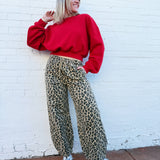 Drawstring Barrel Pants In Leopard - Infinity Raine