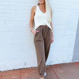 blu pepper Bottoms - Pants Washed Drawstring Joggers In Brown