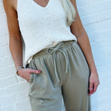 blu pepper Bottoms - Pants Washed Drawstring Joggers In Mocha