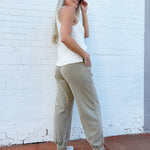 blu pepper Bottoms - Pants Washed Drawstring Joggers In Mocha