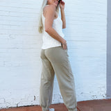 blu pepper Bottoms - Pants Washed Drawstring Joggers In Mocha