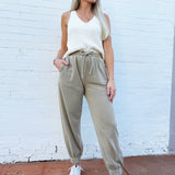 blu pepper Bottoms - Pants Washed Drawstring Joggers In Mocha
