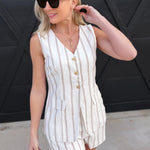 blu pepper Bottoms - Shorts High Waist Stripe Mini Shorts In Brown