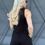 Pleaded Linen Shorts In Black - Infinity Raine