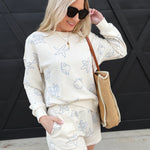 blu pepper Bottoms - Shorts Sea Motif Knit Shorts In Ivory