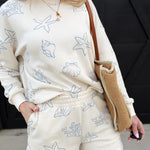 blu pepper Bottoms - Shorts Sea Motif Knit Shorts In Ivory