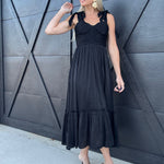 blu pepper Dresses Lurex Tie Strap Midi Dress In Black
