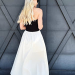 Mixed Media Strapless Maxi Dress In Black - Infinity Raine