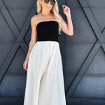 Mixed Media Strapless Maxi Dress In Black - Infinity Raine
