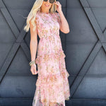 Spring Midi Dress In Pink - Infinity Raine