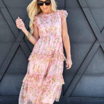 Spring Midi Dress In Pink - Infinity Raine