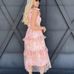 Spring Midi Dress In Pink - Infinity Raine