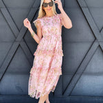 Spring Midi Dress In Pink - Infinity Raine