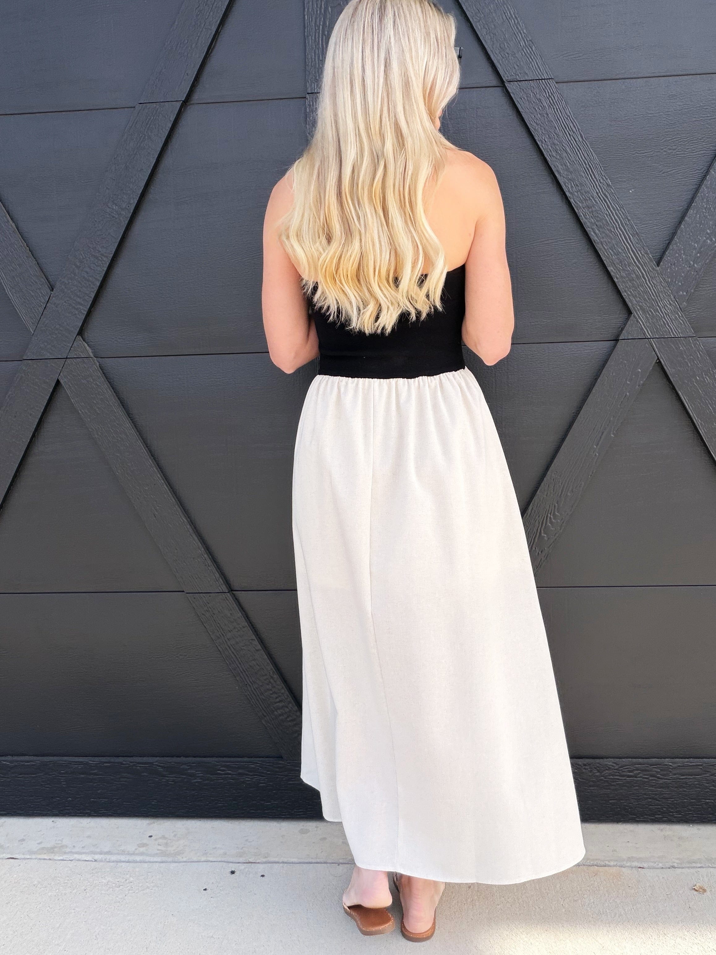 blu pepper Dresses Two Toned Midi Dress In Black