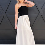 blu pepper Dresses Two Toned Midi Dress In Black