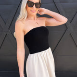 blu pepper Dresses Two Toned Midi Dress In Black