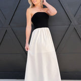 blu pepper Dresses Two Toned Midi Dress In Black