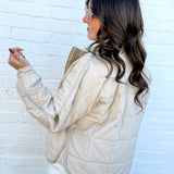 blu pepper Outerwear - Jackets & Coats Quilted Puffer Jacket In Khaki
