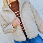 blu pepper Outerwear - Jackets & Coats Quilted Puffer Jacket In Khaki