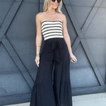 Stripe Knit Tube Top In Oatmeal - Infinity Raine
