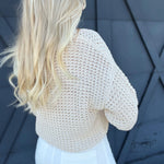 Knitted Crew Neck Sweater In Oatmeal - Infinity Raine