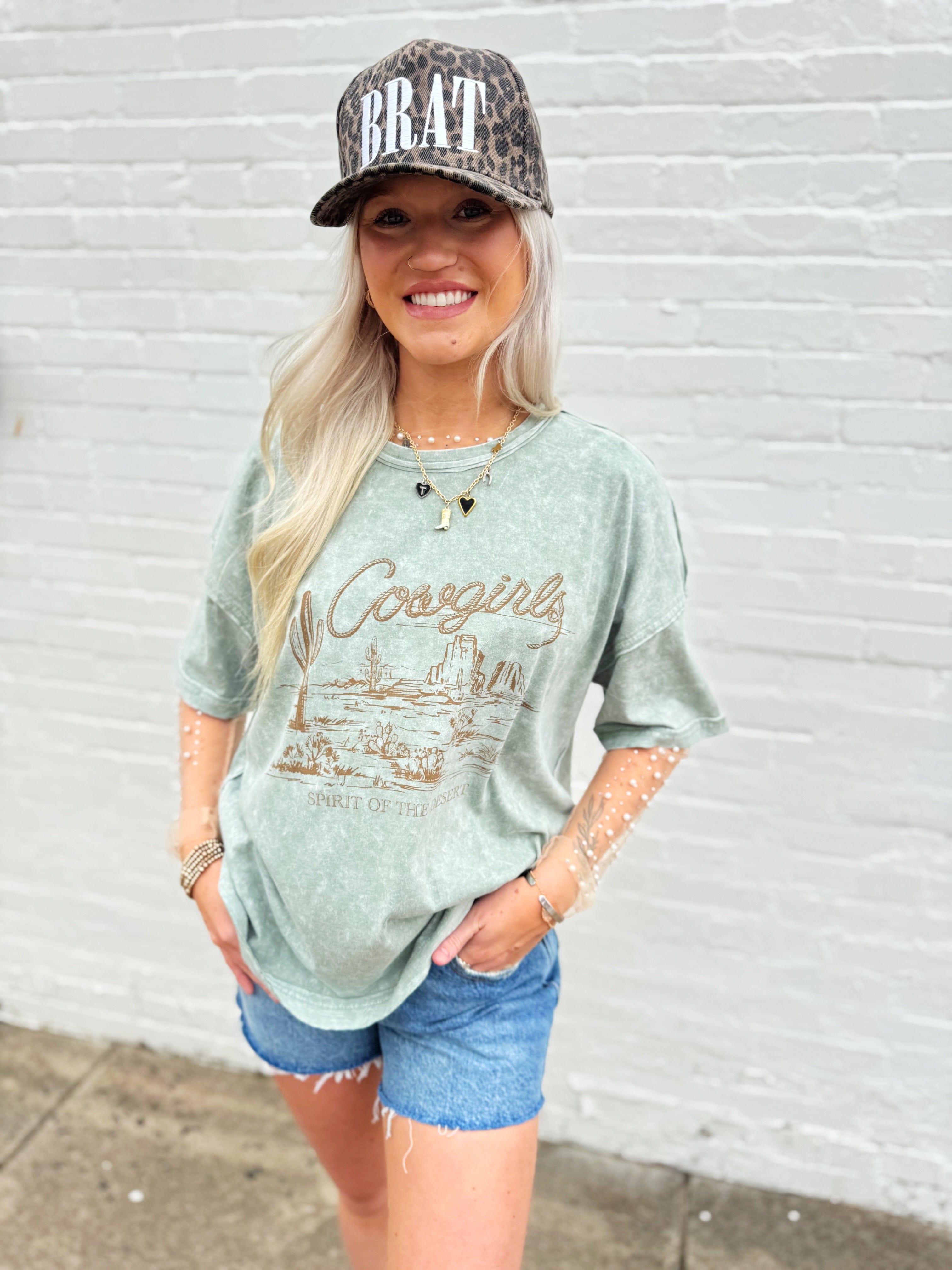 Cowgirls relaxed Tee In Olive - Infinity Raine