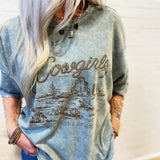 Cowgirls relaxed Tee In Olive - Infinity Raine