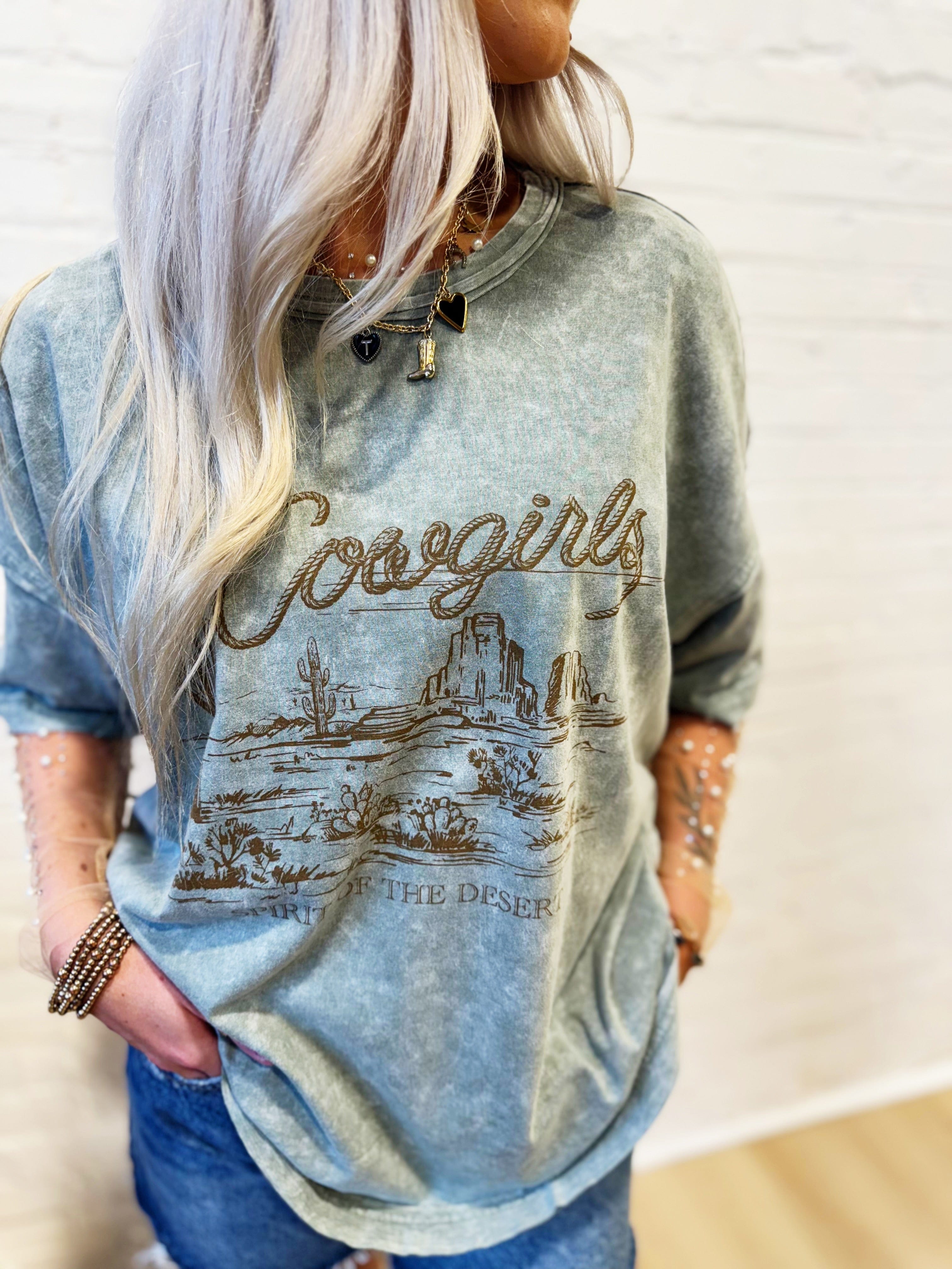 Cowgirls relaxed Tee In Olive - Infinity Raine