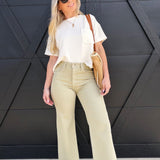 blu pepper Tops - Tees Ribbed Pocket Detail Knit Top In Ivory