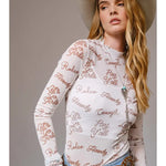 Howdy Mesh Top In White - Infinity Raine