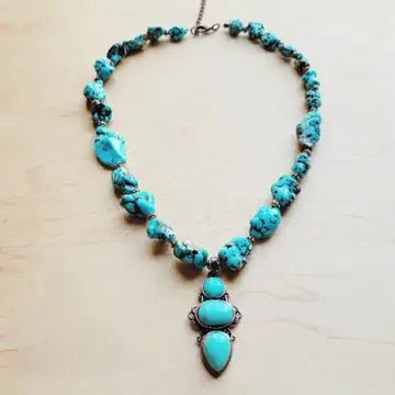 Blue Turquoise Pendant Necklace - Infinity Raine