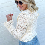 Bluivy Tops - Blouses Lace Crochet Top In Ecru