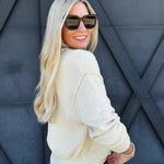 Button Down Knit Sweater Cardigan In Butter - Infinity Raine