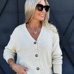 Button Down Knit Sweater Cardigan In Butter - Infinity Raine