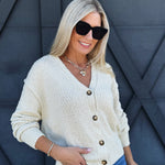 Button Down Knit Sweater Cardigan In Butter - Infinity Raine