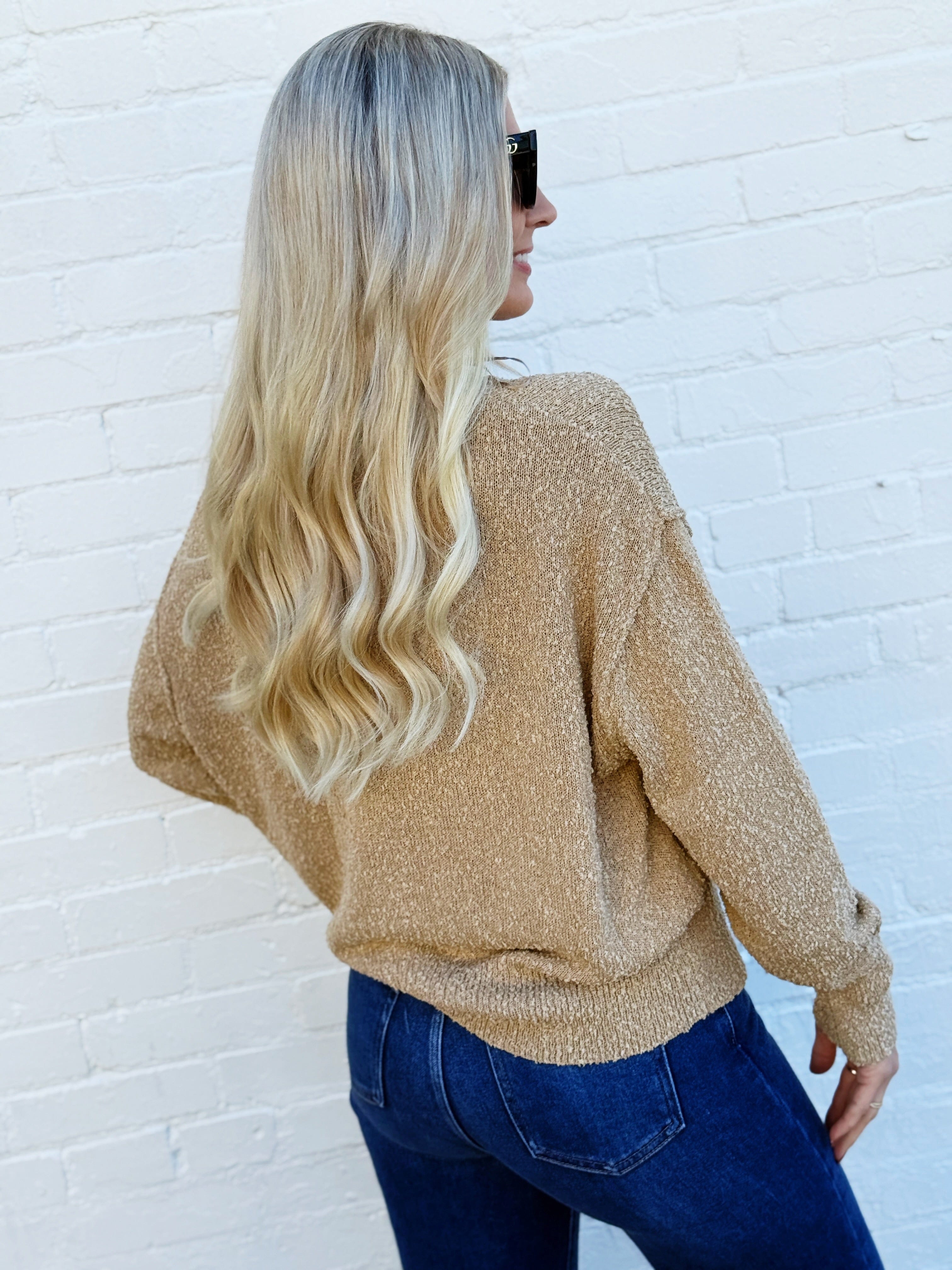 Bluivy Tops - Sweaters Button Down Knit Sweater Cardigan In Taupe