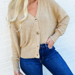 Bluivy Tops - Sweaters Button Down Knit Sweater Cardigan In Taupe