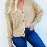 Bluivy Tops - Sweaters Button Down Knit Sweater Cardigan In Taupe