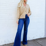 Bluivy Tops - Sweaters Button Down Knit Sweater Cardigan In Taupe