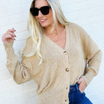Bluivy Tops - Sweaters Button Down Knit Sweater Cardigan In Taupe