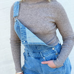 Bluivy Tops - Sweaters Mock Neck Ribbed Long Sleeve In Latte