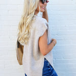 Bluivy Tops - Sweaters Oversized Knit Sweater Vest In Oatmeal